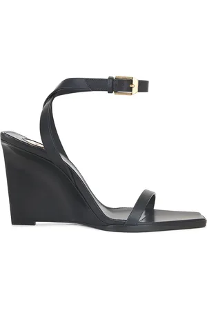 Saint Laurent Wedge Sandal in Black