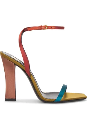 Saint Laurent Ankle Strap Sandal in Rust,Blue