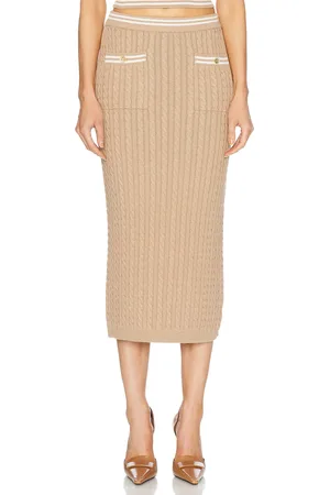 Alessandra Rich Midi Skirt in Beige