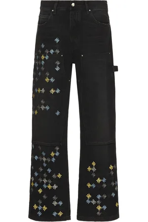 AMIRI MA Quad Embroidered Carpenter Jean in Black