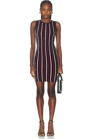 Missoni Striple Sequins Rib Dress in Red
