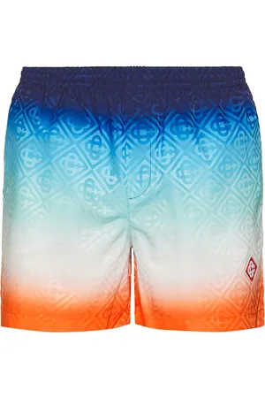Casablanca Printed Jacquard Swim Shorts in Blue,Orange