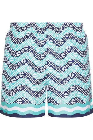 Casablanca Printed Swim Shorts in Baby Blue