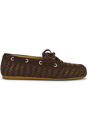 Miu Miu Leather Moccasin in Brown