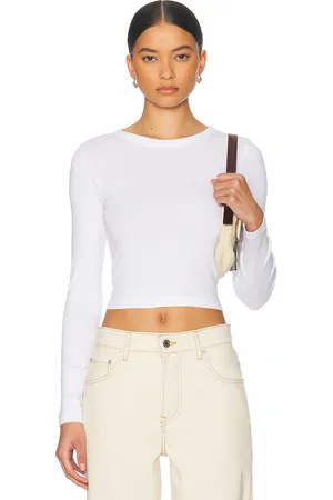 ENZA COSTA Supima Baby Rib Long Sleeve Cropped Top in