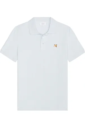 Maison Kitsuné Fox Head Patch Regular Polo in Baby Blue