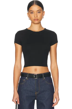 ENZA COSTA Supima Baby Rib Cropped Tee in