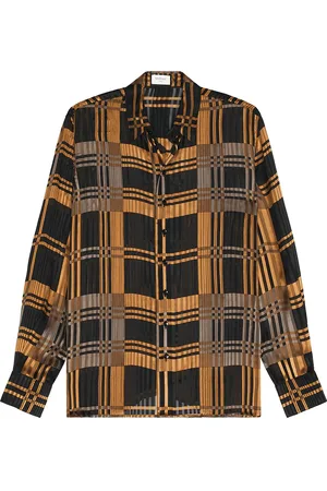 Saint Laurent Long Sleeve Shirt in Brown