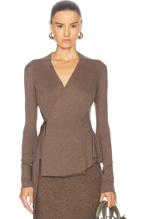 Rick Owens Wrap Top in Brown