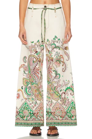 Etro Wide Leg in Cream,Green