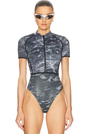 Diesel Skyler Swim Top in Charcoal