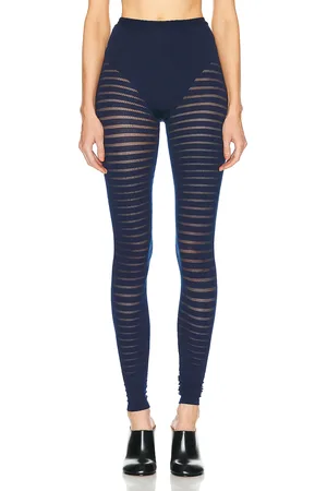 Alaïa Striped Legging in Navy