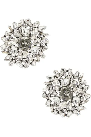Saint Laurent Bo Dome Earrings in Metallic Silver
