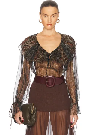 Saint Laurent Sheer Blouse in Black