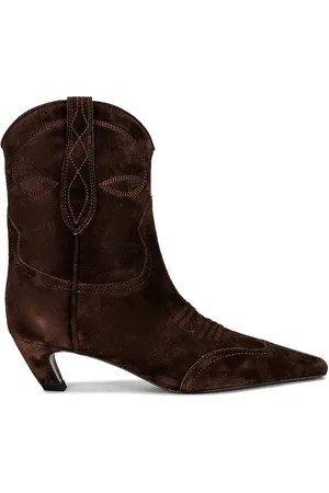 Khaite Dallas Ankle Boot in Chocolate