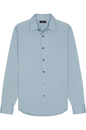 THEORY Sylvain Structure Knit Shirt in Slate