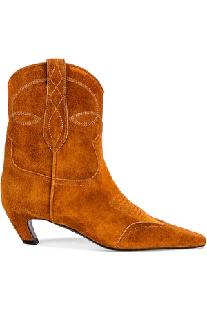 Khaite Dallas Ankle Boots in Brown