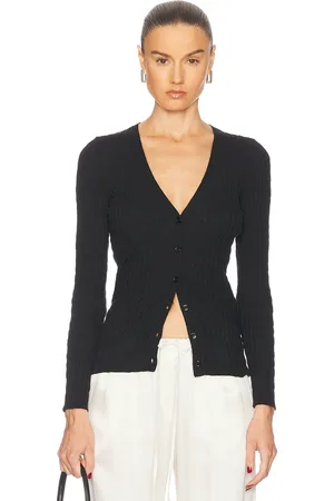 ENZA COSTA Linen Cotton V-Neck Cardigan in