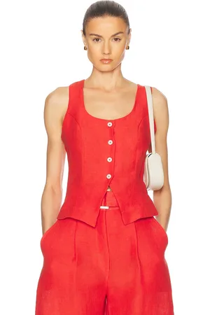 Matthew Bruch Scoop Neck Vest in Red