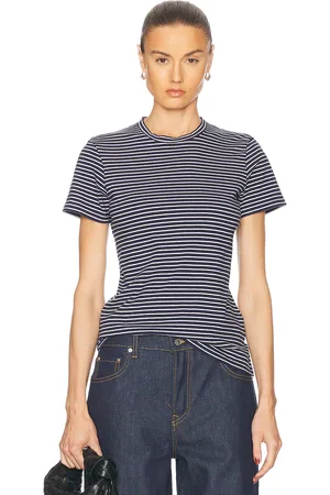 NILI LOTAN Lana Crewneck Tee in Navy