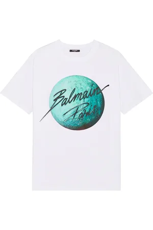 Balmain Paris & Planet T-Shirt in White