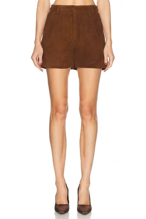 AEXAE Leather Suede Short in Brown