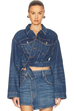 Alexander Wang Wrapped Trucker Jacket in Blue