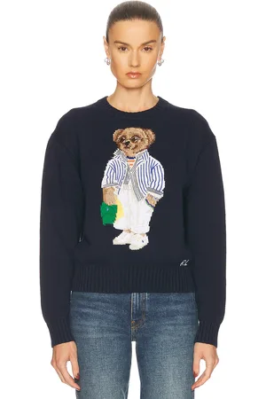 Ralph Lauren Polo Bear Cotton Crewneck Sweater in Navy