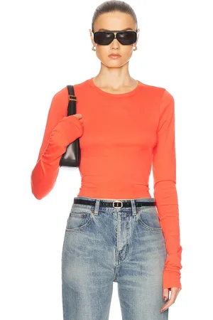 ÉTERNE Long Sleeve Baby Tee in Red