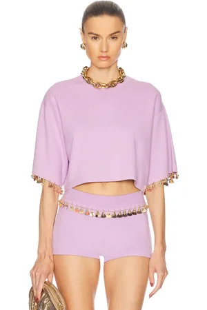 Paco rabanne Embellished Crop Top in Lavender
