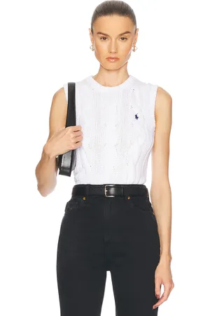 Ralph Lauren Cable-knit Cotton Cropped Vest in