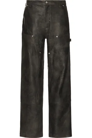 MIMCHIK Leather Carpenter Pant in Black