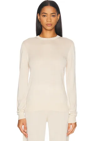 Totême Fine Crewneck Knit Sweater in Cream