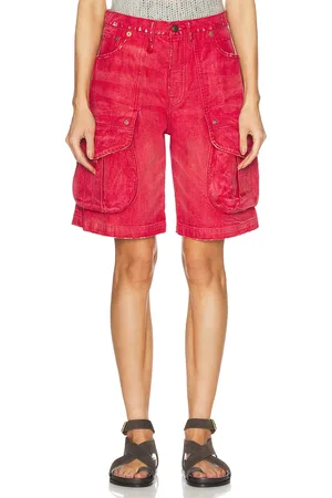 R13 Multi Pocket Baggy Short in Red