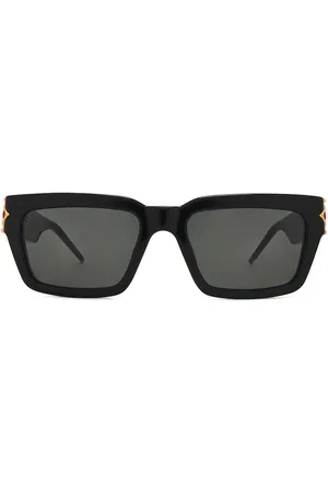 Casablanca Gold Plated Monogram Plaque Sunglasses in