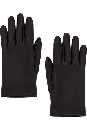 Saint Laurent Leather Gloves in Black