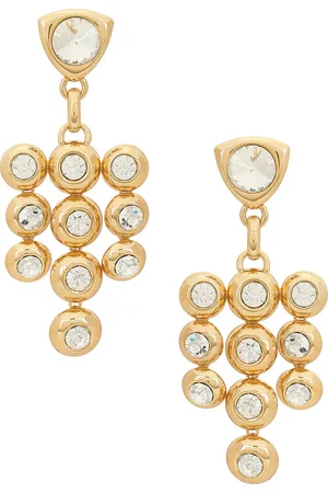 AREA Crystal Chandelier Earrings in Metallic