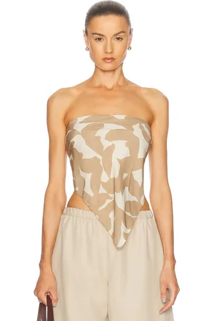 ENZA COSTA Scarf Top in Beige