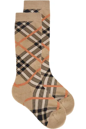 Burberry Check Socks in Brown