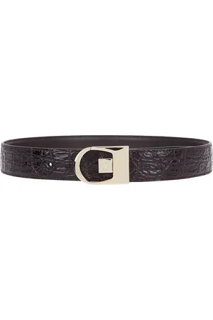 Saint Laurent Ceinture Reversible Belt in Chocolate