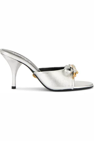 VERSACE Mule Heel in Metallic Silver