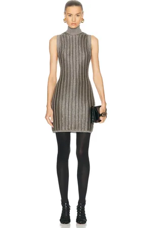 Tom Ford Turtleneck Mini Dress in Olive