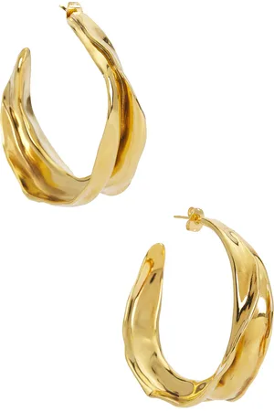 Saint Laurent Hoop Earrings in Metallic Gold
