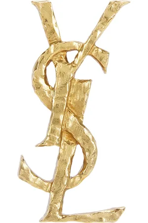 Saint Laurent Hammered Single Earring in Metallic Gold