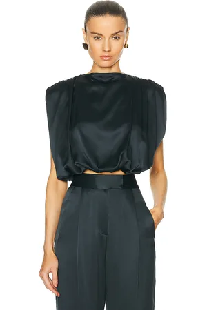 The Sei Gathered Shoulder Top in Black