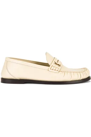 Saint Laurent Flat Loafer in Cream