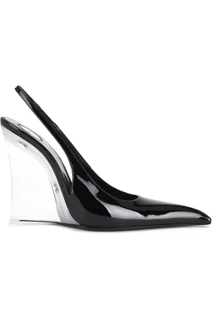 Saint Laurent Miller Patent Wedge Pump in Black