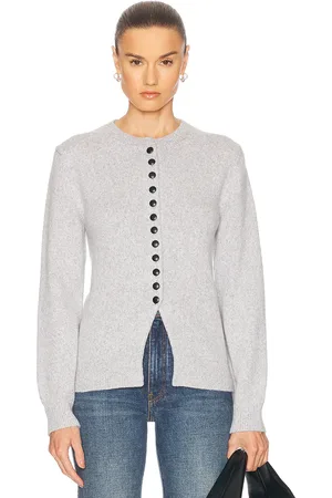Khaite Josette Cashmere Cardigan in Grey