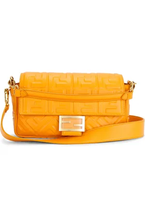 Fendi Zucca Embossed Baguette NM Shoulder Bag in