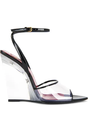 Saint Laurent Vera Wedge Sandal in Black